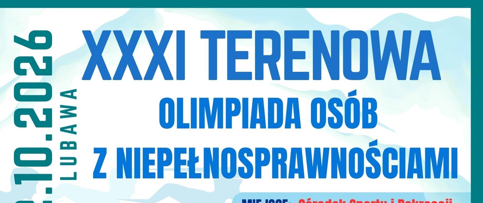 Plakat XXXI Terenowa Olimpiada 