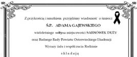 Kondolencje Adam Gajewski