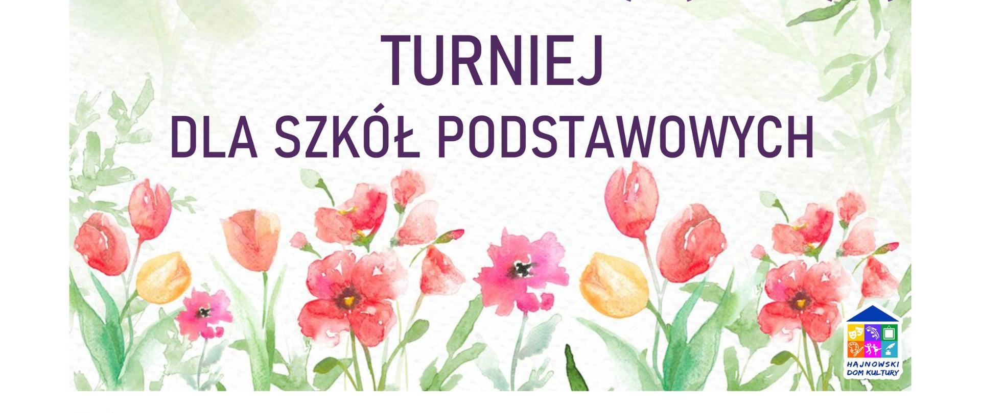 Na białym tle zdjęcia kwiatów a nad nimi informacje organizacyjne