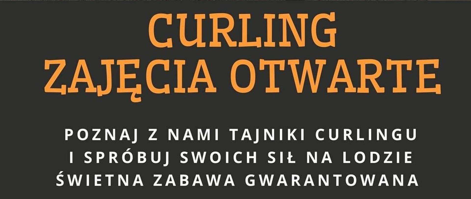 Plakat promujący zajęcia otwarte z curlingu