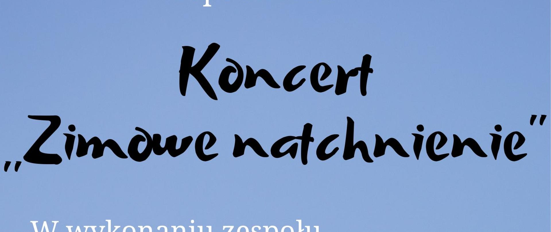 Plakat promujący wydarzenie: na niebieskim tle informacje organizacyjne oraz dwa zdjęcia mażoretek