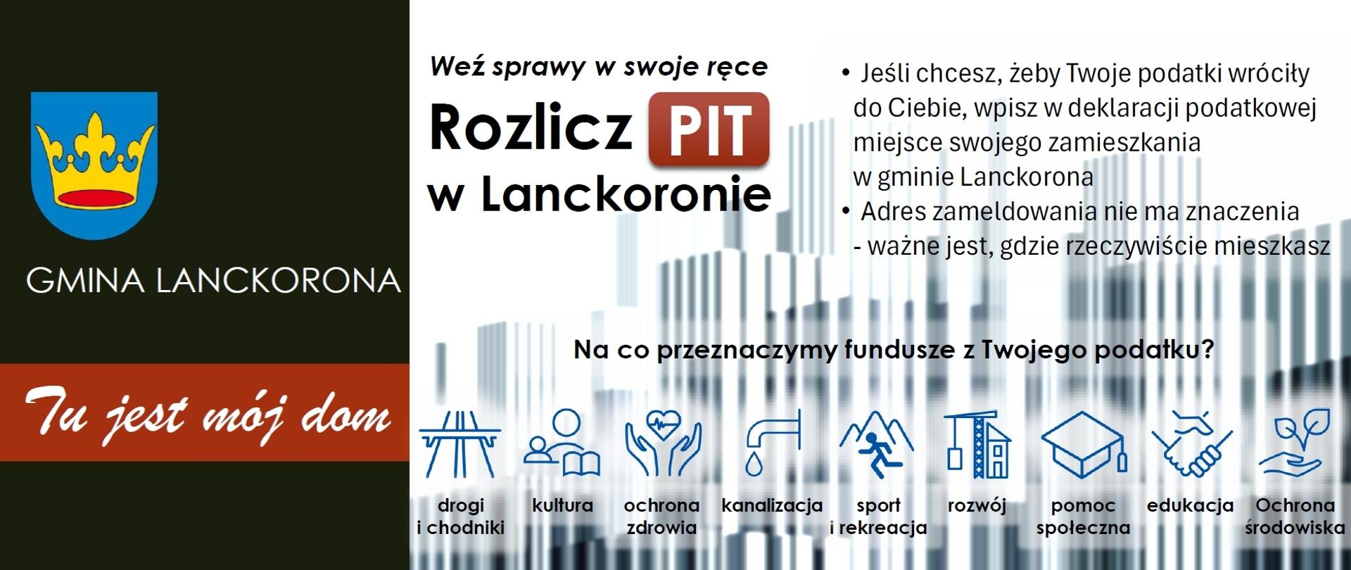 Baner rozlicz PIT w gminie Lanckorona