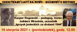 Plakat promujący spotkanie z cyklu „Odkrywamy Łapy na nowo – rozmowy o historii”