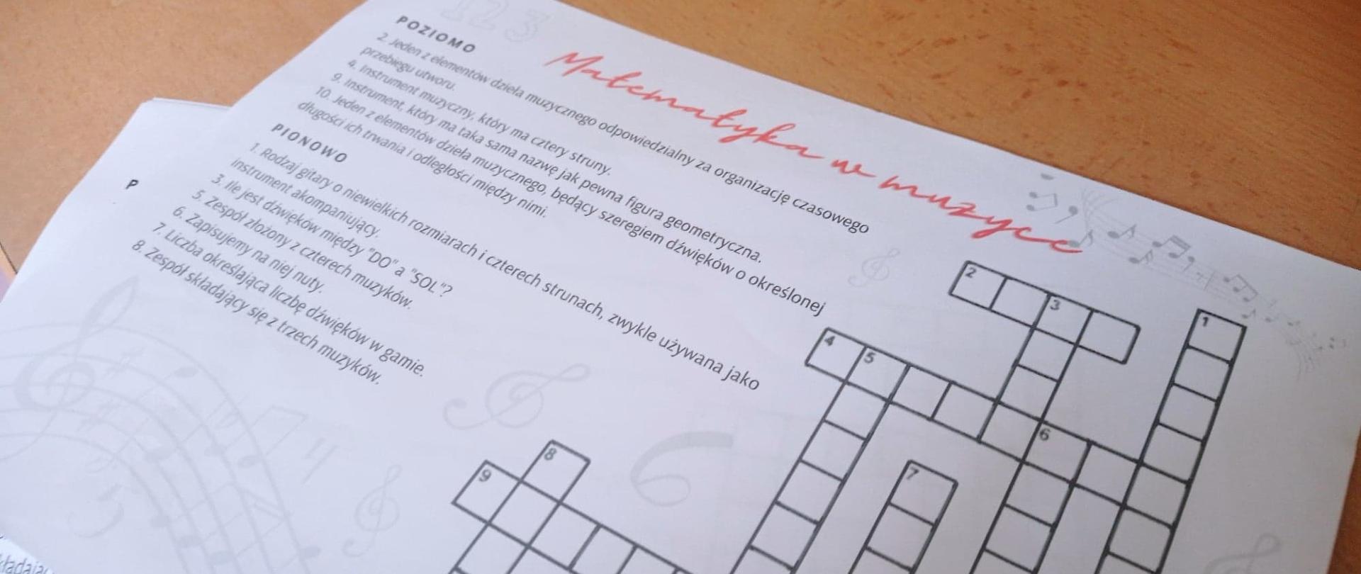 Karta pracy Matematyka w muzyce