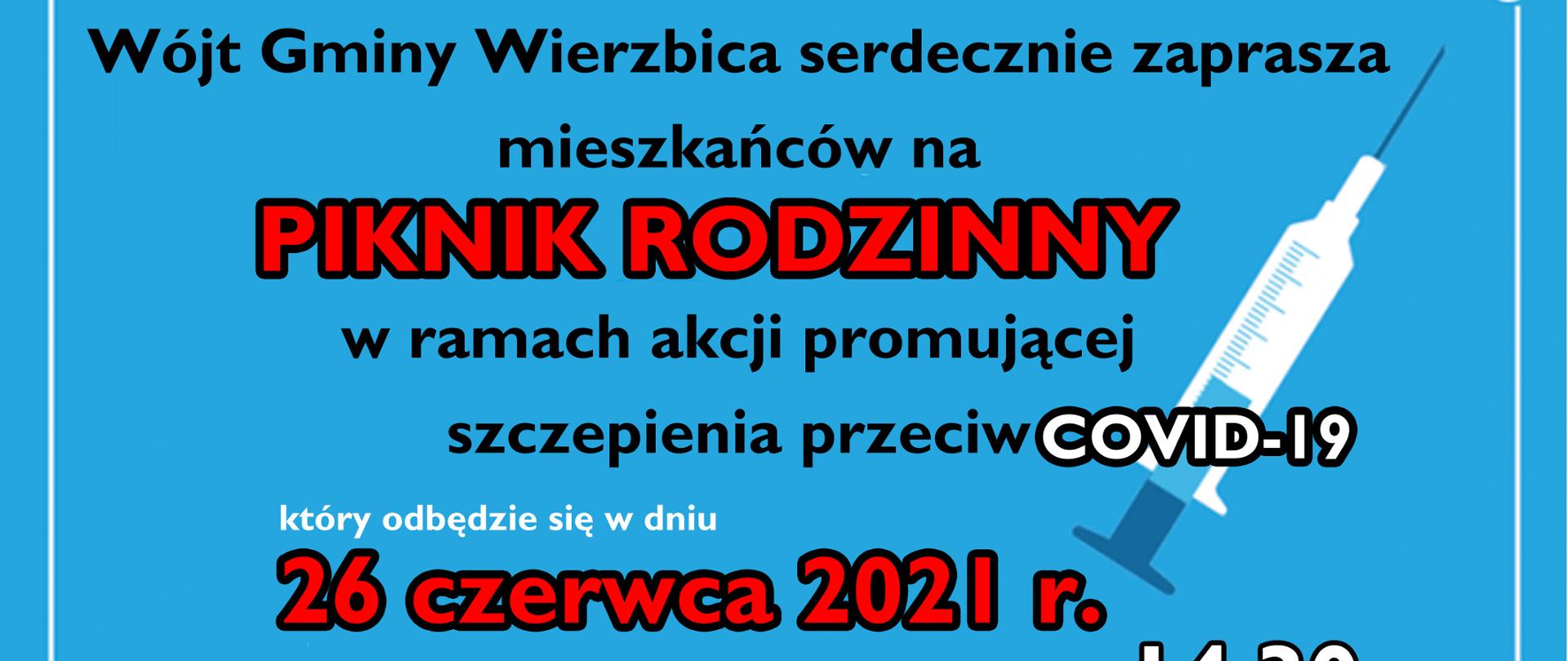 Piknik rodzinny w ramach akcji promującej szczepienia COVID-19