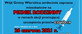 Piknik rodzinny w ramach akcji promującej szczepienia COVID-19