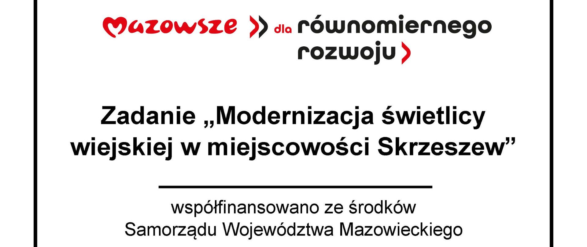 Modernizacja świetlicy wiejskiej w miejscowości Skrzeszew
