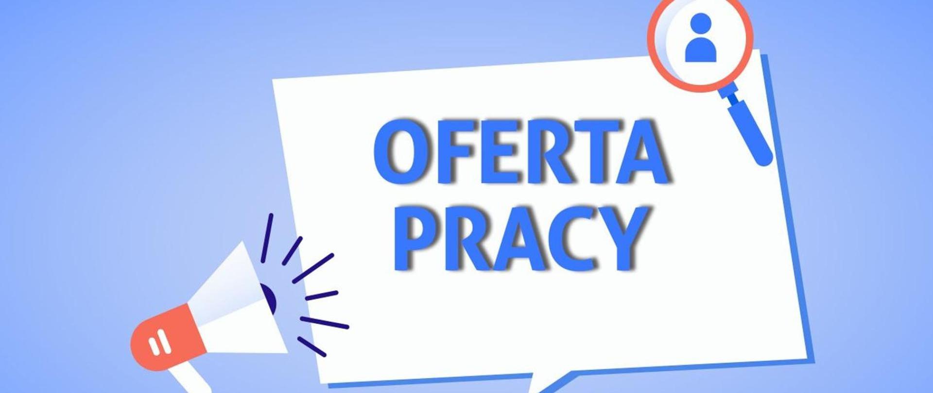 oferta pracy logo głośnik i lupa