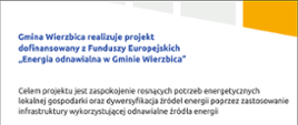 Ogłoszenie prasowe w ramach projektu: Energia odnawialna w Gminie Wierzbica