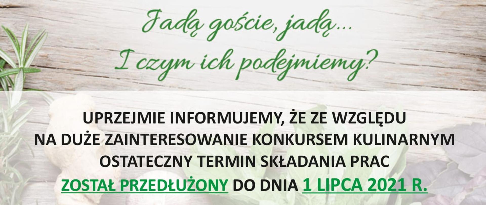 Informacja - przedłużenie konkursu kulinarnego dla KGW z Powiatu Garwolińskiego do dnia 1 lipca 2021r. 