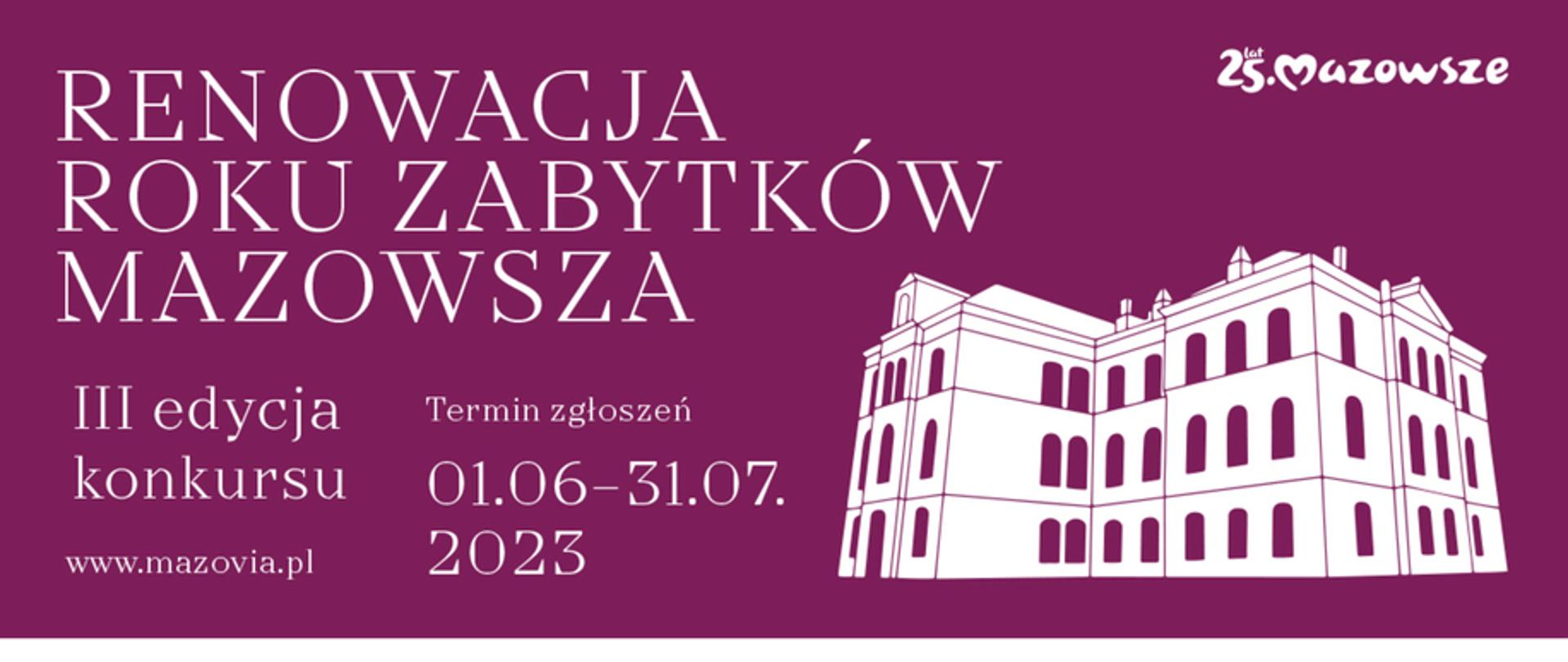 Banner promujący konkurs Renowacja roku zabytków Mazowsza 