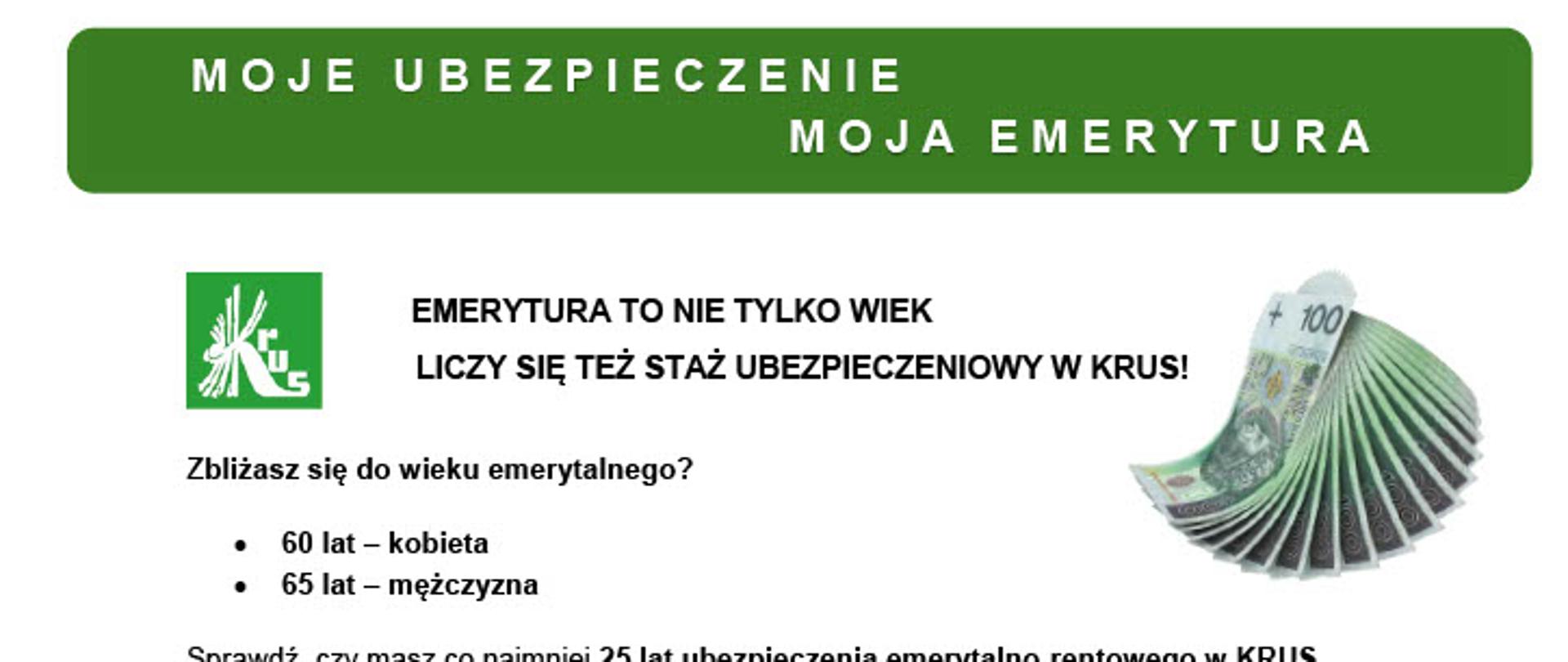 KRUS Ulotka -Moje ubezpieczeniowe _ moja Emerytura 