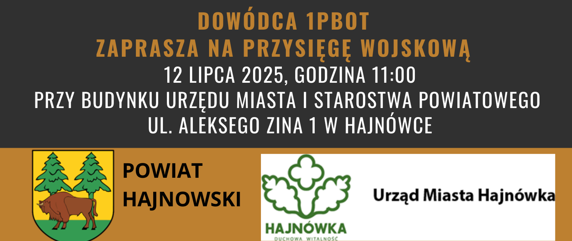 plakat złożony z kolarzu zdjęć prezentujących żołnierzy, u dołu informacje o wydarzeniu (zawarte w artykule) i herb - miasta Hajnówka i Powiatu Hajnowskiego