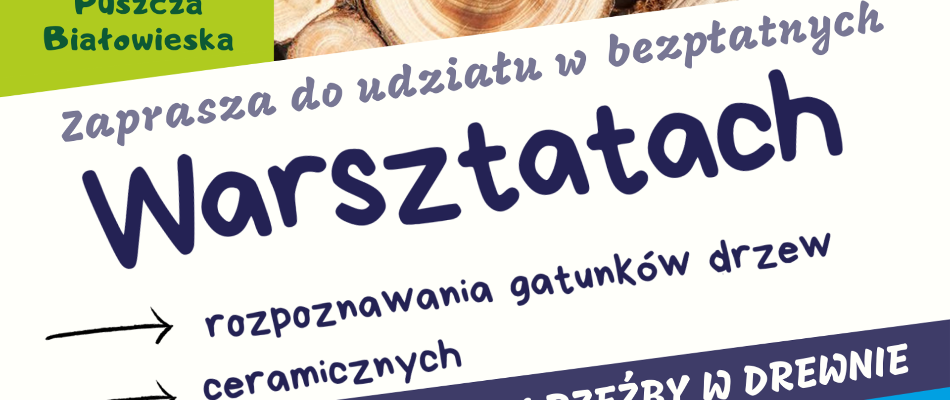Plakat promujący wydarzenie - zdjęcia: drzewa i rąk lepiących ceramiczne naczynie, obok informacje organizacyjne (zawarte w artykule)