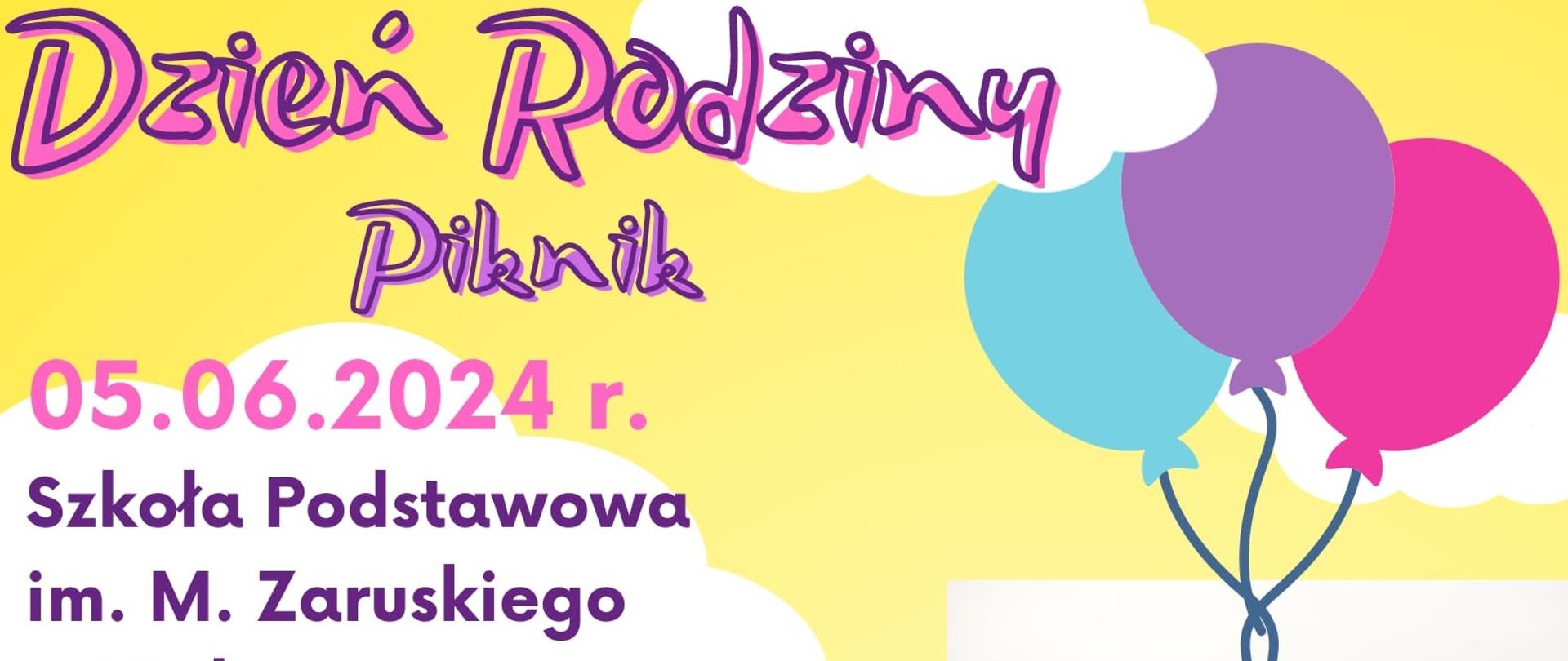 Baner informujący o Dniu Rodziny