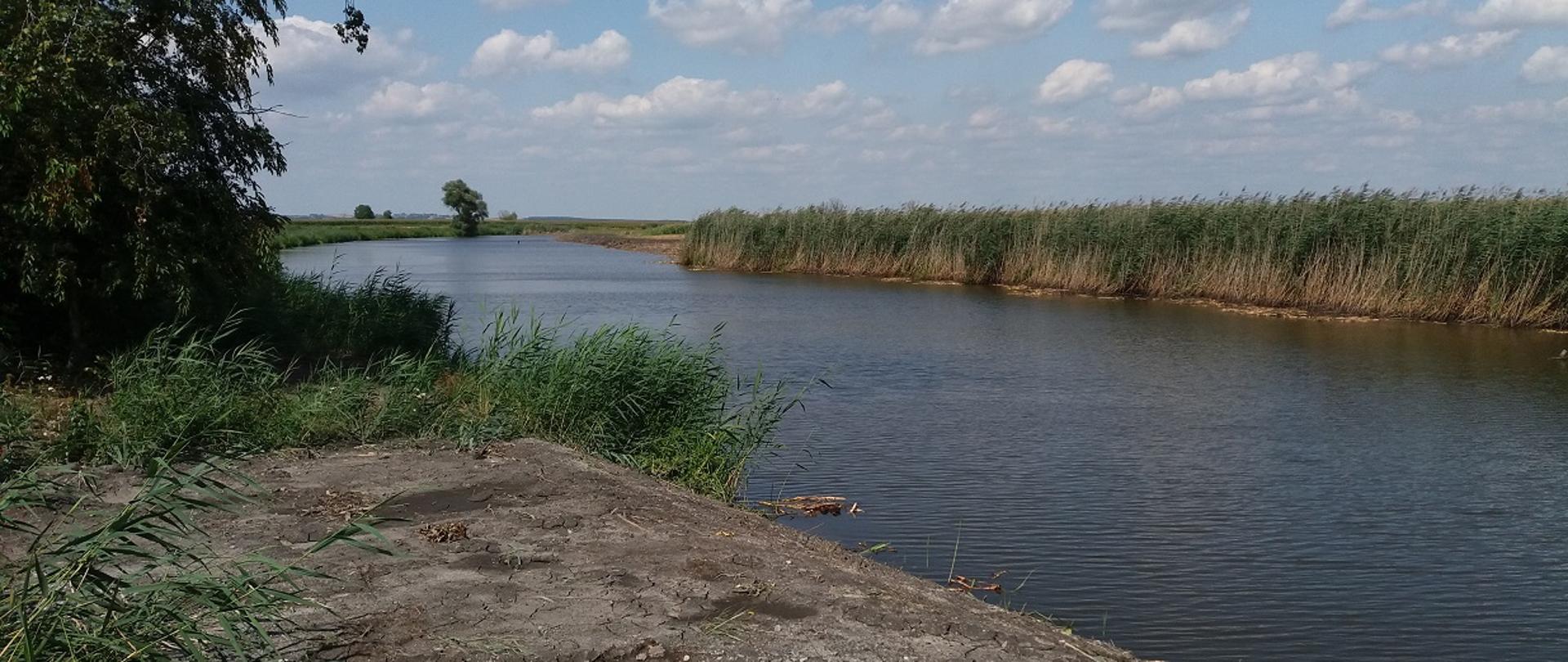 zdjęcie przedstawia widok na jezioro Przystajne w miejscowości Jadowniki Mokre