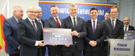 Wręczenie promes z Rządowego Funduszu Rozwoju Dróg - gmina Łapy