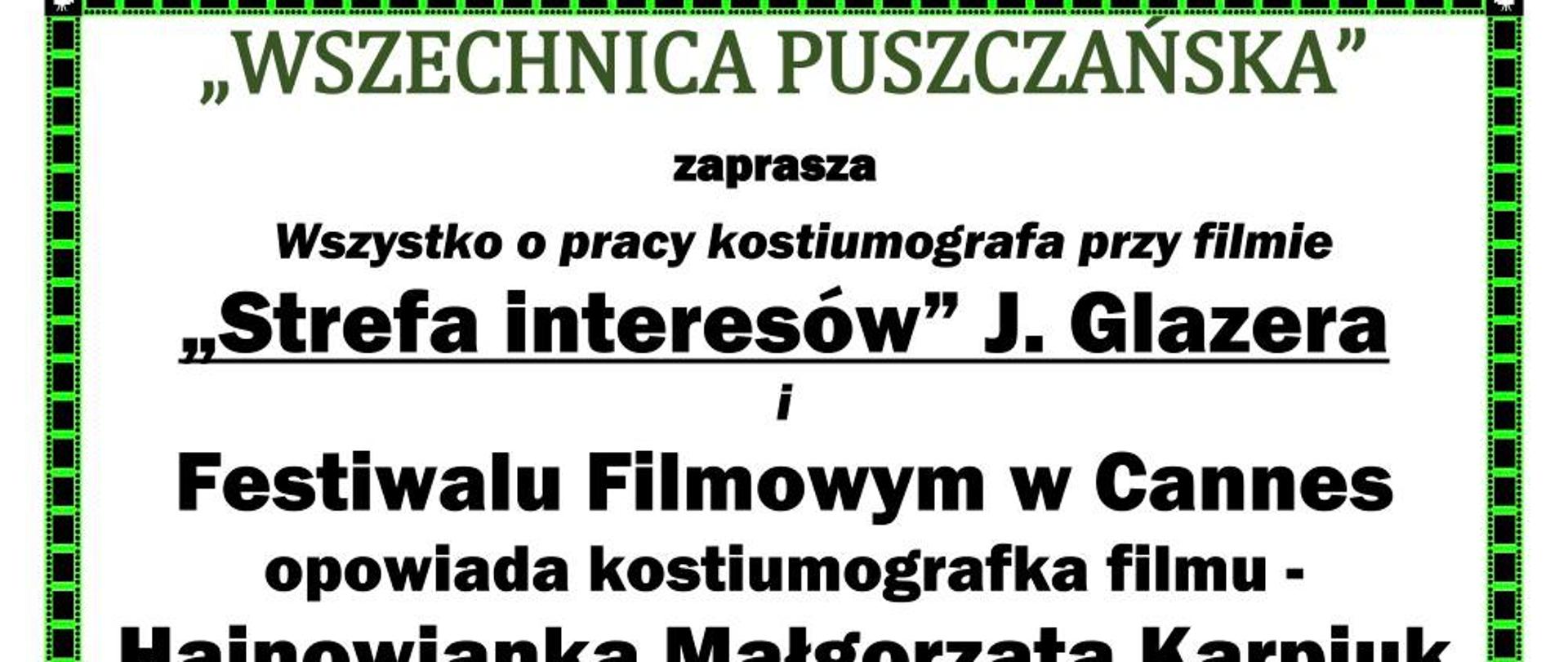 Na białym tle informacje organizacyjne, zawarte w artykule